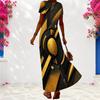 Women Plus Size V Neck Short Sleeve Printed Light Purple Maxi Dress