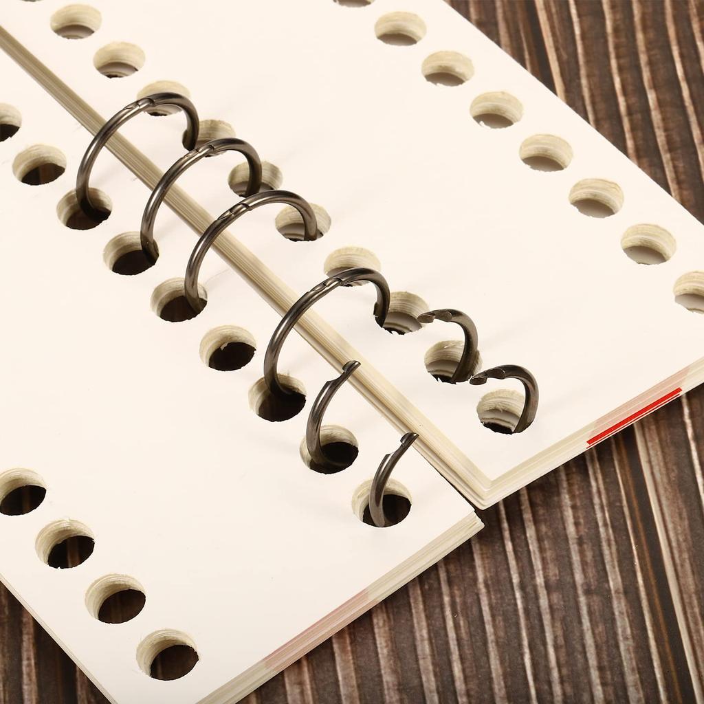 PATIKIL Binder Inner Metal Book Office 3 Dark Gray 6-Pack Rings, 25.5mm Diameter, Rings, Loose-Leaf Rings, Circles,