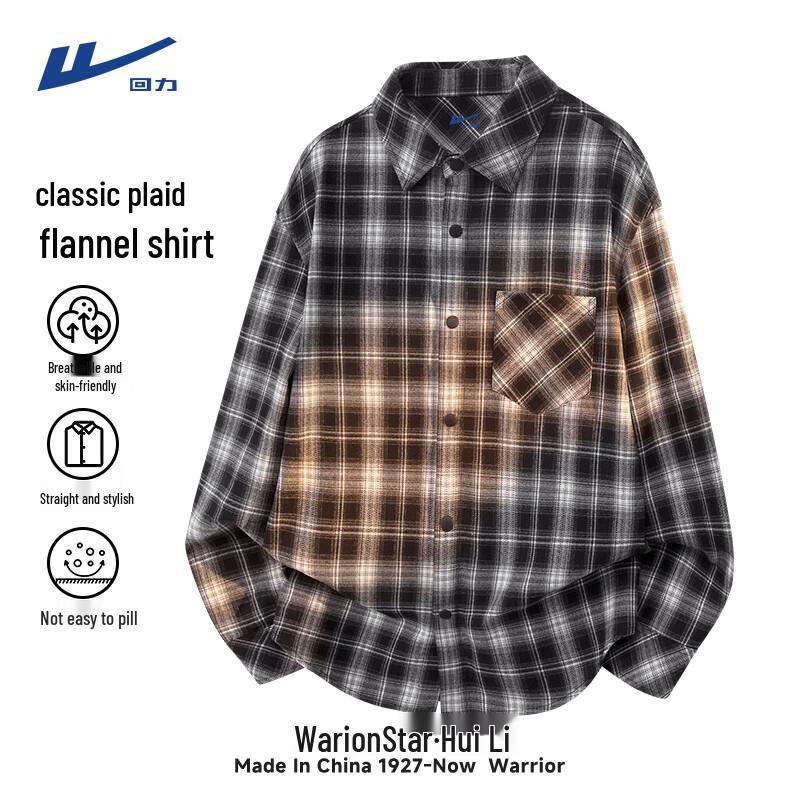 Warrior Men s Retro Plaid Long Sleeve Shirt 3XL