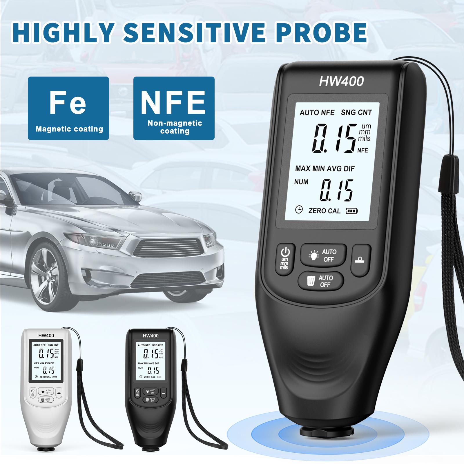 

Paint Thickness Gauge Smart Car Paint Testing Meter 0 2000um Measuring Range High precision 1um FE NFE Coating чёрный