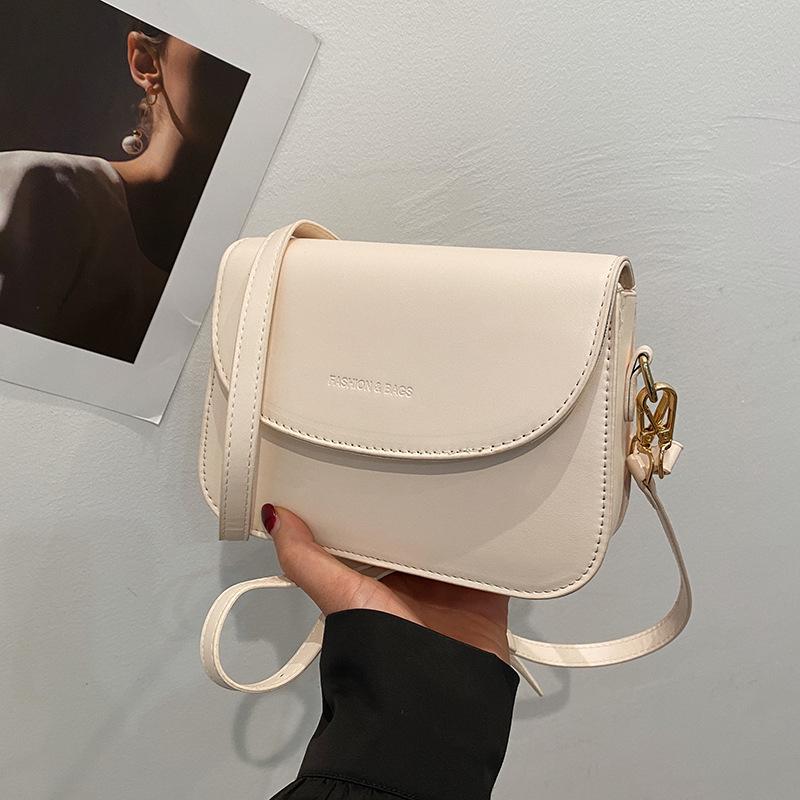 Solid Color Fashion Shoulder Messenger Bag Women's Winter New Simple and Popular Small Square Bag