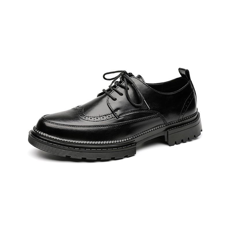 Mens Black Brogue Derby Shoes CasualStyle Oxford Office Wedding Daily Wear