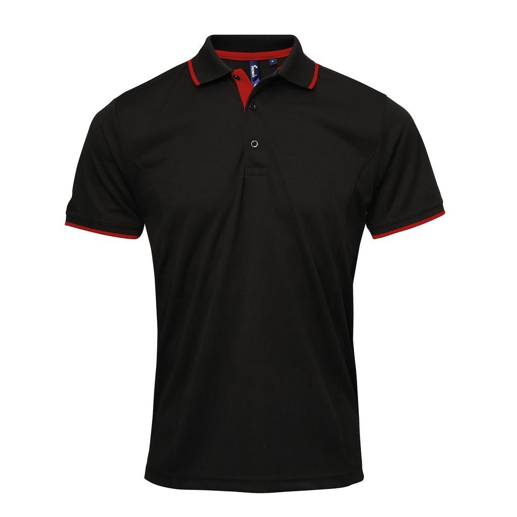 Premier Mens Contrast Coolchecker Polo Shirt