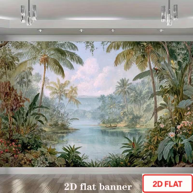 2D Nature Jungle Landscape Wall Hanging Tapestry for Room Decor
