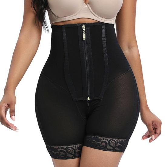 

High Waist Shapewear with Zipper & Button Closure Tummy Control Hip Lifting Body Shaping Pants Compression Breathable Postpartum & Daily Firming M чёрный