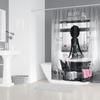 African American Girl Shower Curtain, "Believe In Yourself" Motivational Print, Sexy Heels Bubble Design, Waterproof Polyester