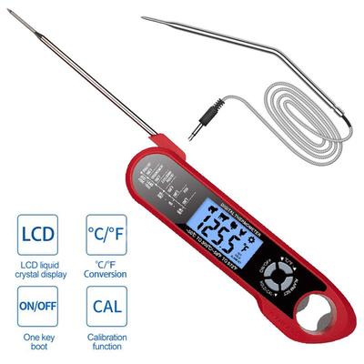 2-in-1-Dual-Sonde, sofort ablesbares Lebensmittel-Fleisch-Thermometer für Küche, Kochen, Ofen, Grillen, mit Alarm
