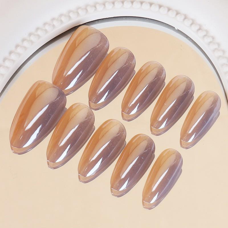 Ins Style Press On Nails Butterfly Pearl Handmade Fake Removable Women