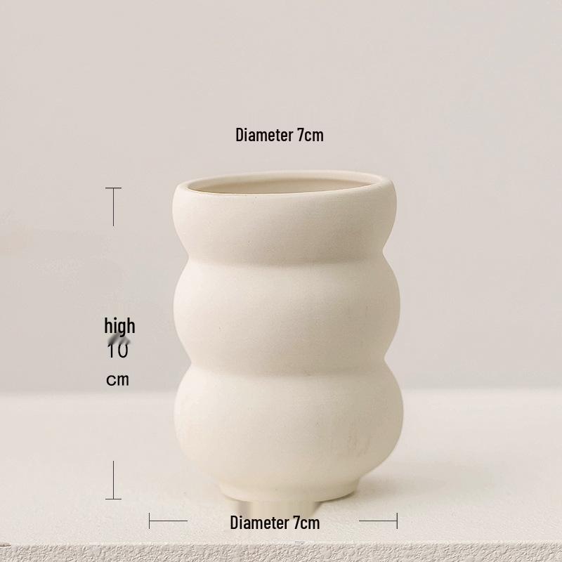 Nordischer Weißer Kleiner Weinschrank Vase: Einfaches Blumenarrangement für Wohnzimmer oder Schreibtischdekoration