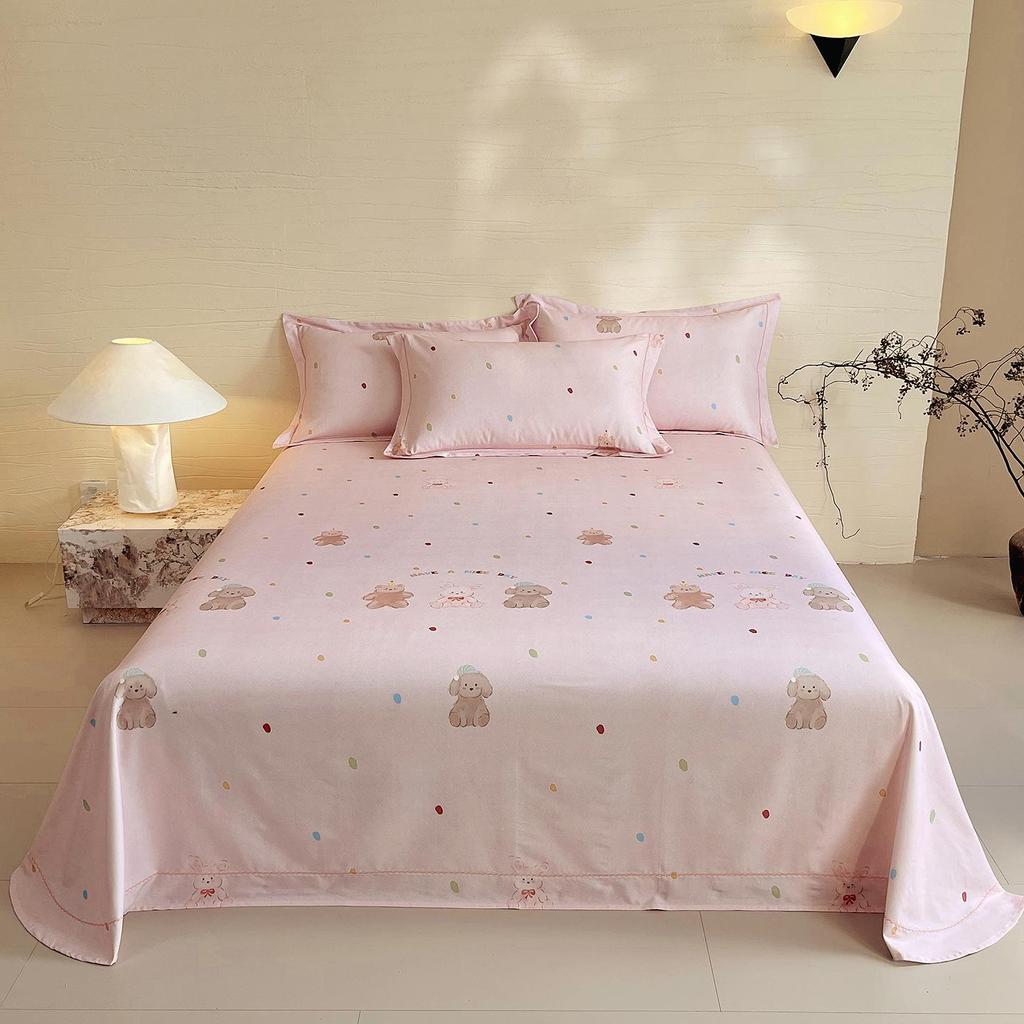 Premium 100% Long-Staple A-Grade Pure Cotton Satin Bed Sheet for Dorms
