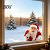Removable Festive Window Decorations Santa Claus Sticker, Static Decal, Waterproof Realistic Pattern Decals PVC Decal for Home Living Room Bathroom