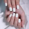 White Short Square False Nails - 30PCS T-Shape Gel Nails for Nail Art