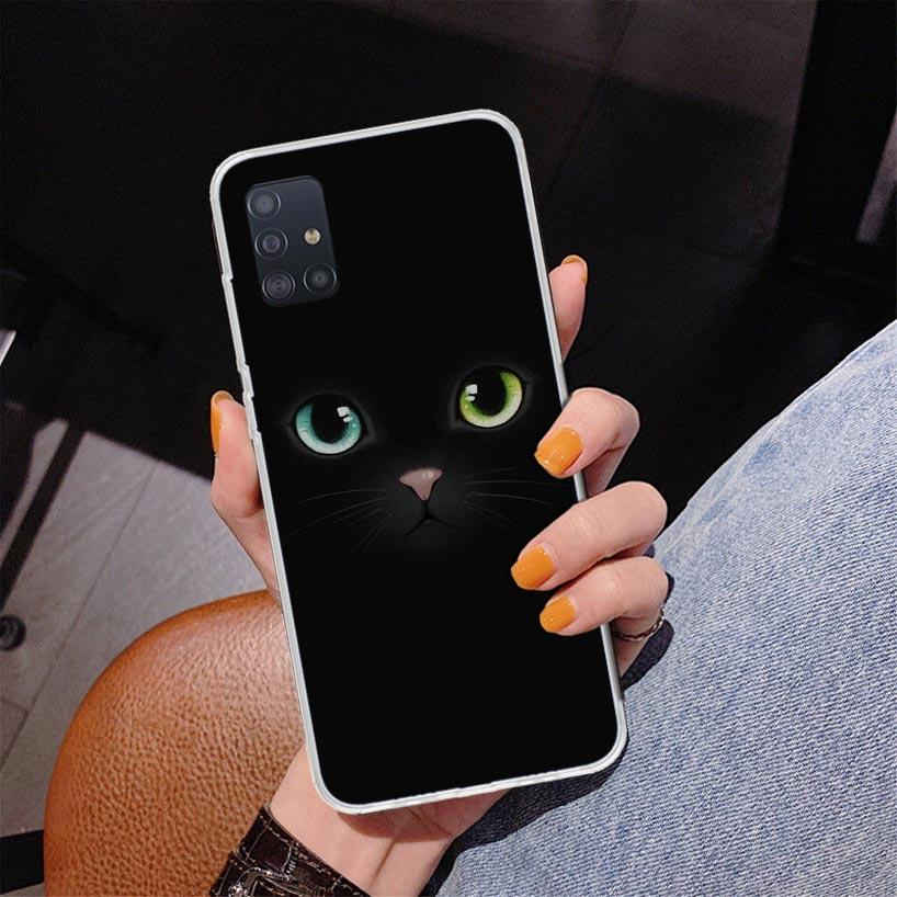 Cat Cute Kitten Cartoon Phone Case For Samsung Galaxy A52 A32 A22 A12 A51 A31 A50S A30S A20S A10S Note 20 Ultra 10 Plus S10 A72