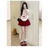 Women's Mini Skirt High Waist A Line Slimming Summer Skirt Shorts Petite Pleated Puff Hem Pink