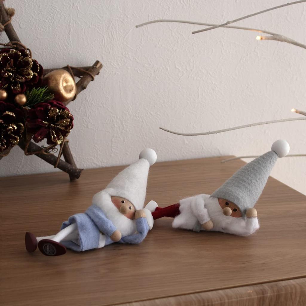 Nordica Nisse Christmas Wooden Santa Silent Night Doll, Resting,