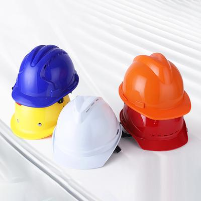 Adjustable V-Shaped PE Safety Helmet High Visibility for Construction Workers Impact-Resistant Protective Building Hard Hat