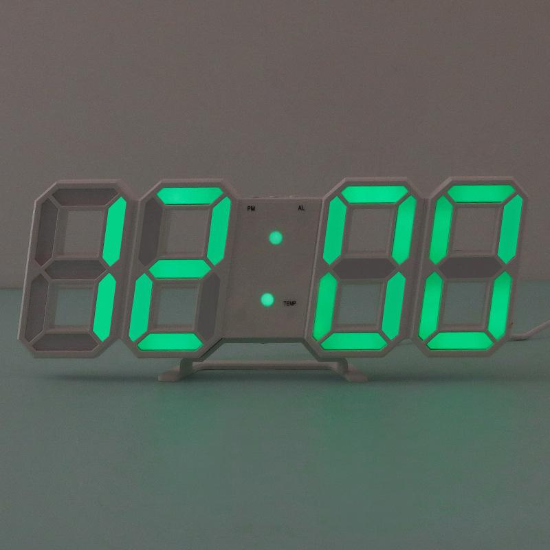 3D Digital Alarm Clock USB Plugged In Student Electronic Alarm Clock Multifunctional Night Light Clock Home Decoration Ornament
