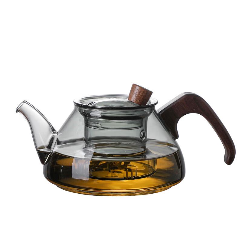 Borosilicate Glass Teapot with Walnut Side Handle