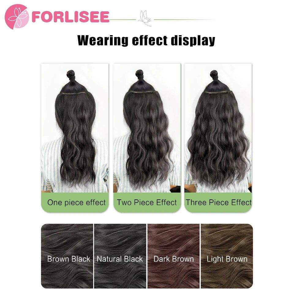 FOR Wig Women's Long Hair Three Piece Extension Long Curly Hair Increase Volume Fluffy Invisible Traceless Pad Hair Wig Pieces