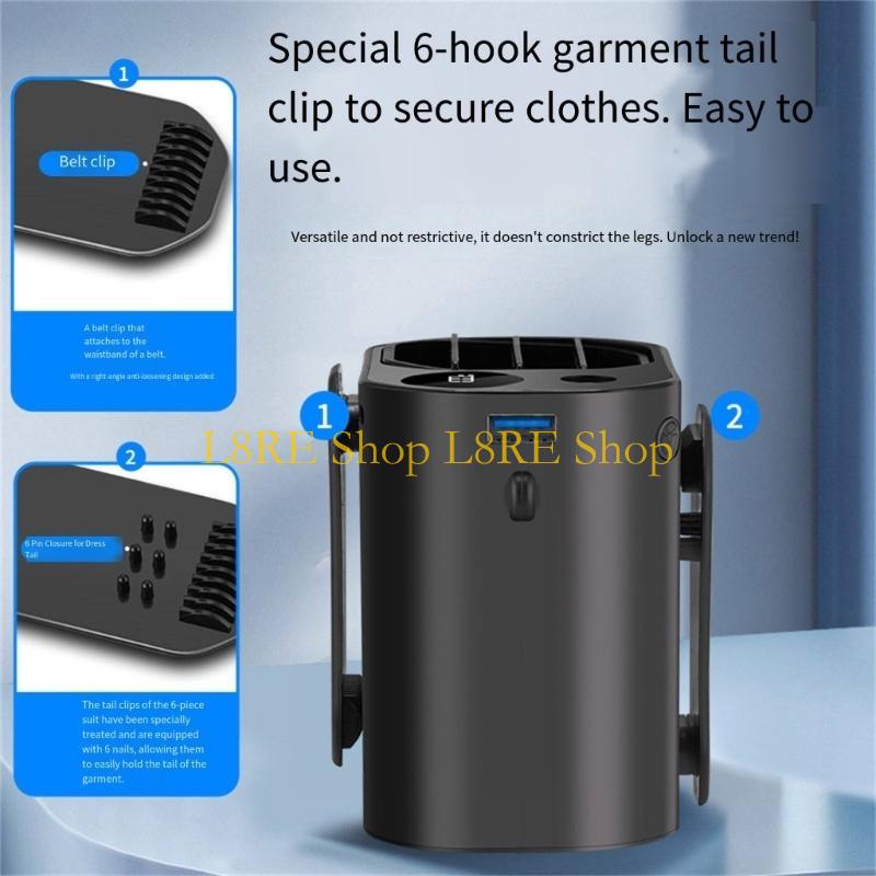 L8RE Portable USB Charging Waist Hanging Fan with 3 Wind Speeds for Student Camping