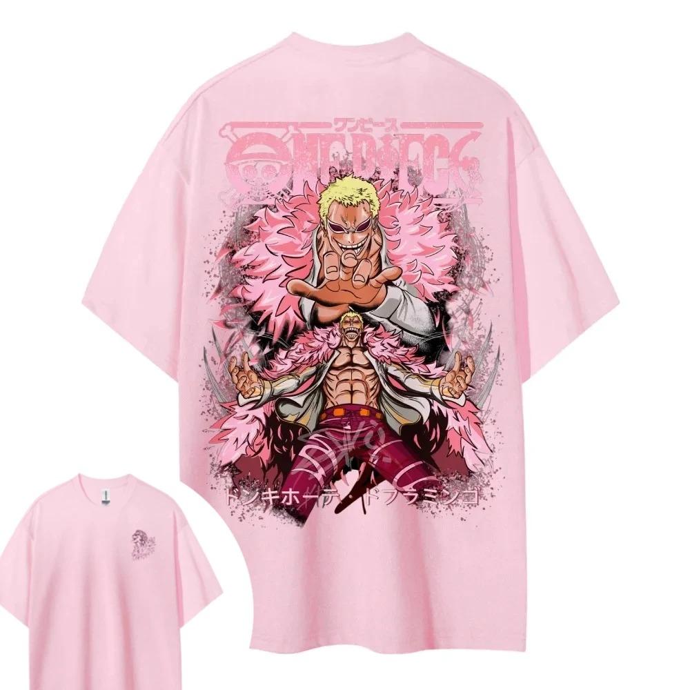 2026 ONE PIECE Doflamingo Short-sleeved Men's and Women's Same Style Comfortable Short-sleeved Couple's Clothing Casual Short-sleeved