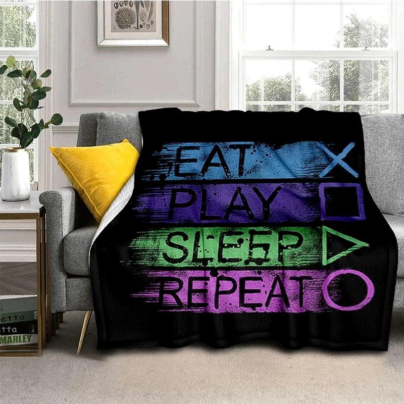 Kontroler do gier koc Gamepad flanelowy koc Super miękki polar gra rzut koce do sypialni kanapa Sofa prezent dla chłopca