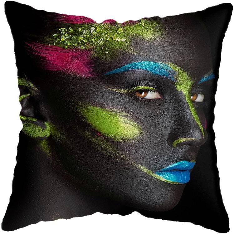 Pillowcase Bedroom Black and Gold African Woman Living Room Pillow Decoration Cushion