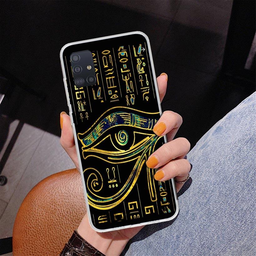 Sacred Eye of Horus Egypt Fresco Phone Case For Samsung Galaxy A52 A32 A22 A12 A51 A31 A50S A30S A20S A10S Note 20 Ultra 10 Plus