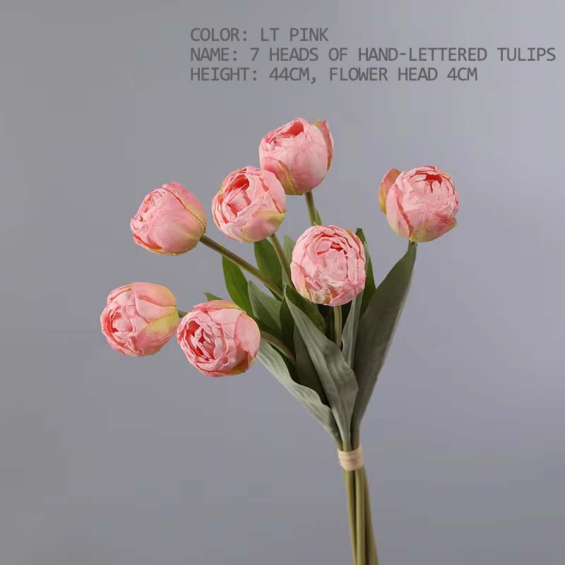 

7 голів високоякісної штучної шовкової тканини тюльпан квітковий пучок для весілля