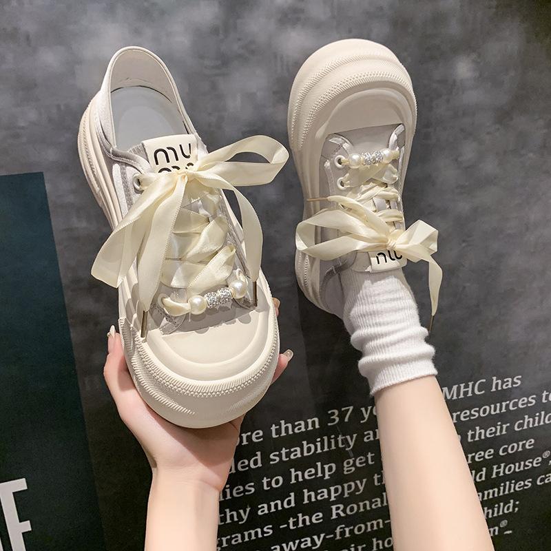 Little White Shoes Summer Women's New Summer Breathable Flat Baseplate Shoes Casual Versatile Thin Foreign Style Student Women's Shoes