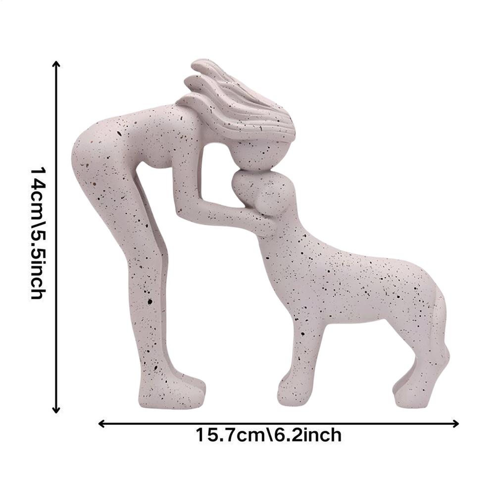 

Фигурка девушки и собаки из смолы Женщины, целующие собак Мемориальное украшение на стол Для любителя домашних животных Настольное украшение для стола Дома, спальни белый