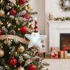 Creative Shining Star Christmas Pendant Cartoon DIY Knitted Fabric Plush Pendant Cute Sequined Five-pointed Star Doll