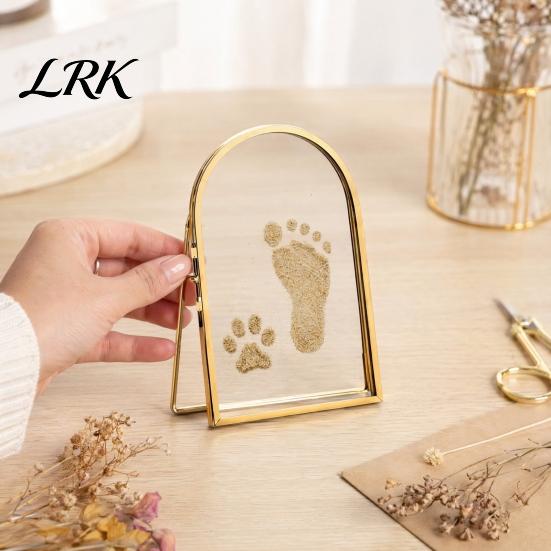 Press Footprint Frame Glass for Dried Flowers, Octagonal Metal Shadow Box with Floating Photo Clear Glass, Wall Hanging Plant Display Frame, DIY Craft