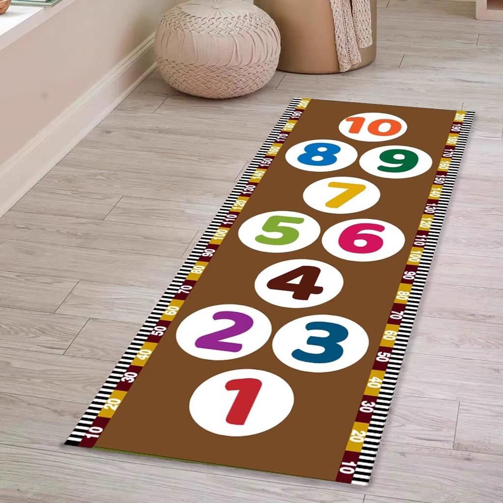 Children's Room Kindergarten Cartoon Game Jumping House Grid Carpet Bedroom Bedside Carpet Girls' Puzzle Anti Slip Floor Mat