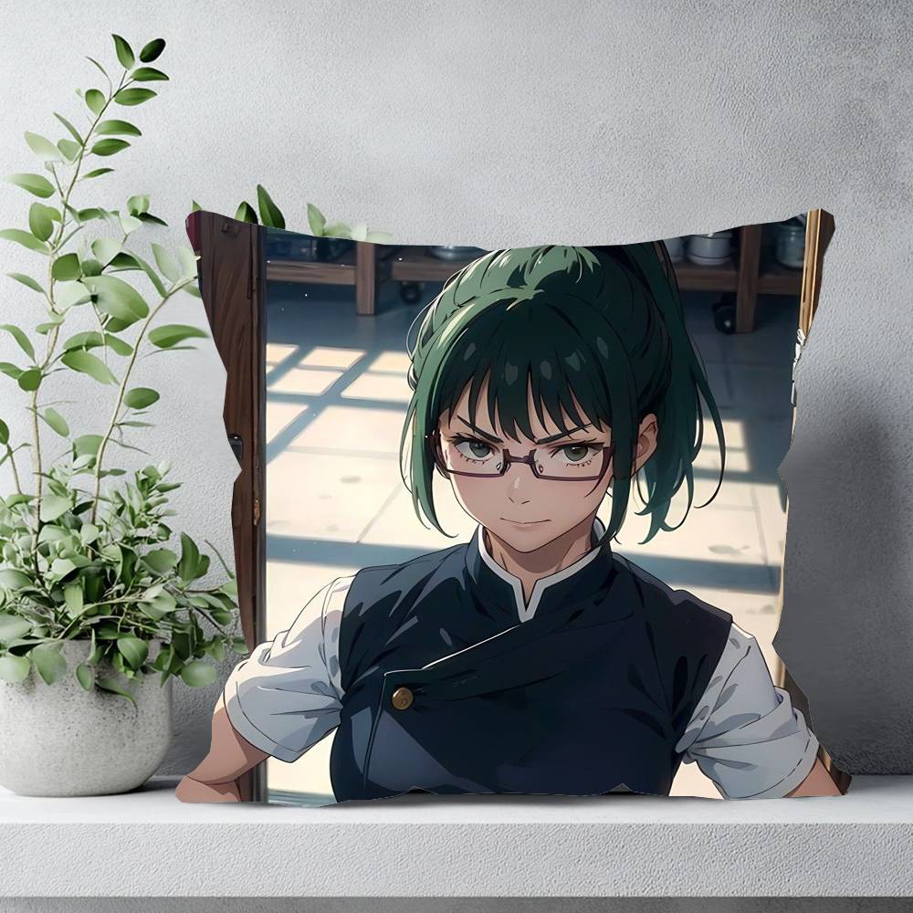 Poszewka na poduszkę Anime Zenin Maki Jujutsu Kaisen Pokrowiec na poduszkę do sofy Dekoracja pokoju Domu