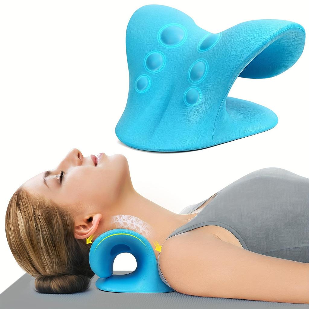C-shaped Neck and Shoulder Massager: Cervical Spine Support & Acupressure Pillow for Relaxation and Posture Correction
