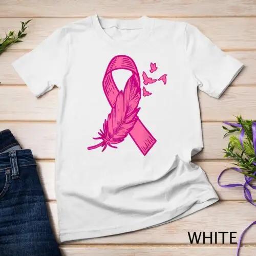 Pink Ribbon Feather Bird Cute Breast Cancer Awareness Gift Unisex T-shirt