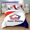 LOSC Lille Custom Name Text Bedding Set 1 Duvet Cover+2 Pillowcases Soccer Logo Personalized Gift For Special Occasion Bedroom Decor