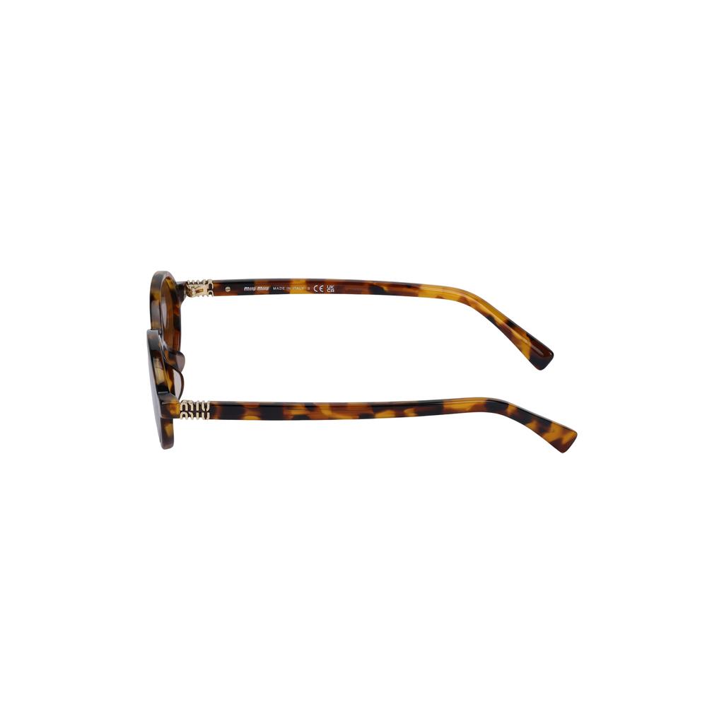 MIU MIU Logo Design Oval Sunglasses Women Sunglasses Tortoiseshell MU-04ZSF-19P2Z1