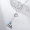 Sweet Candy Colored Alloy Skating Charm Necklace Featuring Crystals for Fashion Appeal