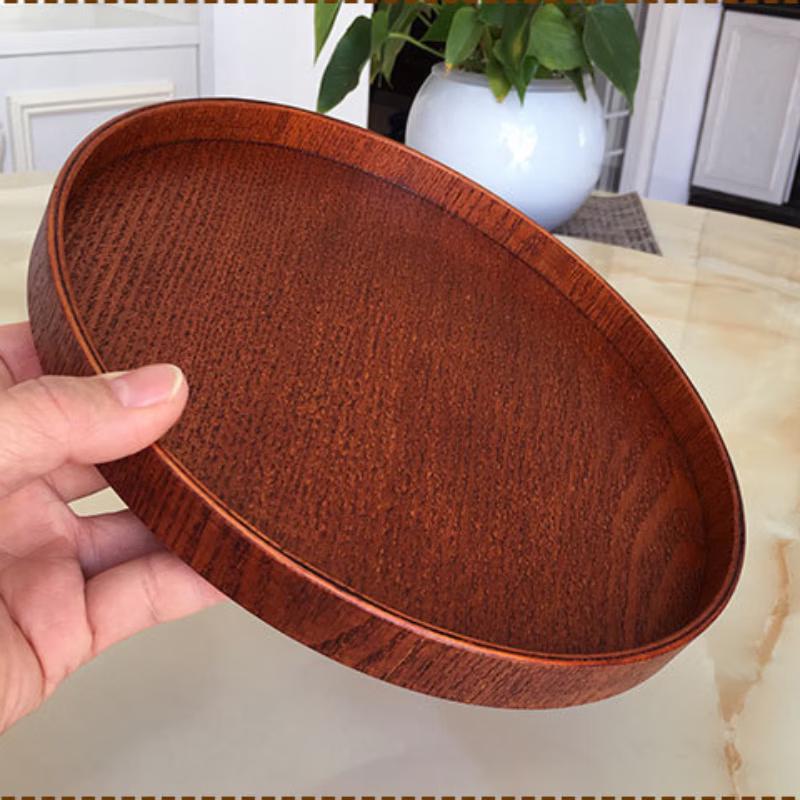 ZISIZ Lacquer Wood Round Serving Tray 30x2 cm