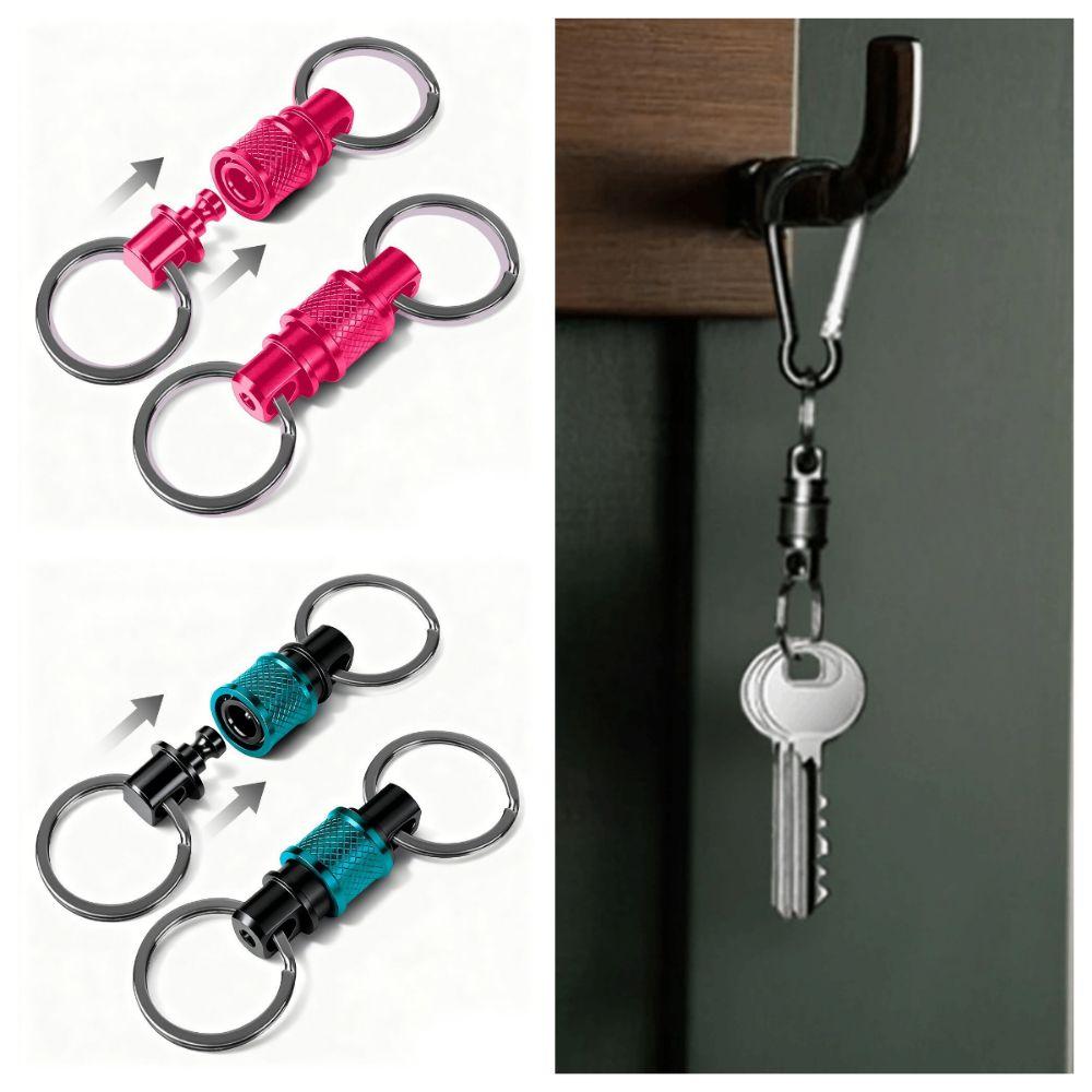 360 Degree Rotation Quick Release Keychain Fast Release Mechanism Multifunctional Design Quick Pull Keyring Aluminum Alloy