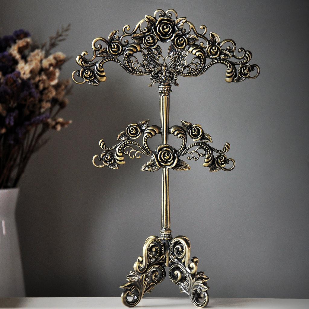 Nordic Princess Jewelry Stand Metal Ornament Holder Home Creative Display Rack Organizer Desktop Decor for Women Girls