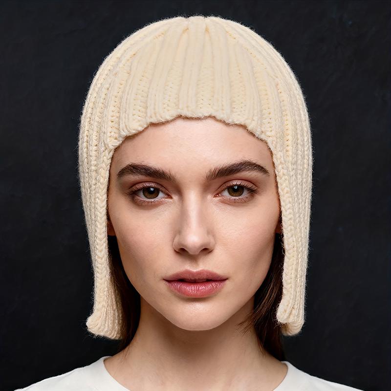 

Горячая Девушка Парик Вязаная Шапка Для Женщин Мужчин Осень И Зима Теплая Защита Ушей Повязка На Голову Шапка Модная Повседневный Стиль Головной Убор one size бежевый