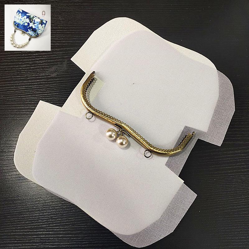 DIY Lazy Person Purse Kit: Stiff Frame, Cotton Cut, Auxiliary Materials & Pins Included