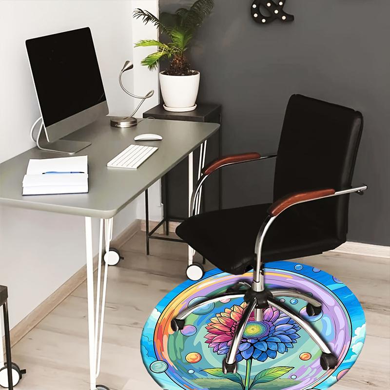 

1pc Office Carpet Chair Mats Colorful Bubble Flower Illustration Perfect for Decorating Office Chairss, Or Bedrooms.YDT542 80cm by 80cm