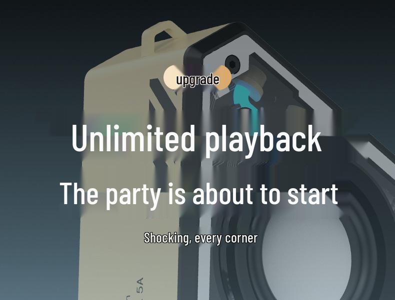 Compact Wireless Bluetooth Speaker - High Quality, Portable Outdoor Mecha Subwoofer V2, Mini Desktop Trendy Play