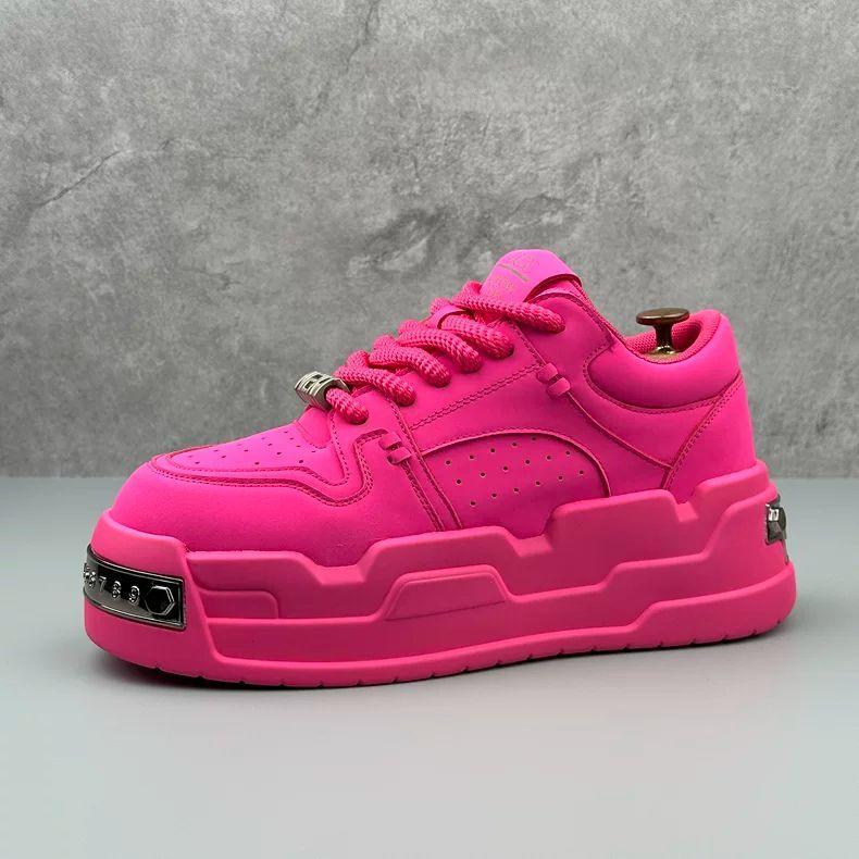 Original Design Men's Platform Trendy Ins Board Versatile Bread Heightening Sports and Leisure White Shoes