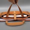 Document Storage Bag Leather Laptop Sleeve Leather Buckle Lock for Office