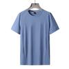 Tricou casual de vară pentru bărbați, cu uscare rapidă, respirabil, sport, cu mânecă scurtă, elasticitate, mărime mare, tricou larg, culoare uni, gât rotund, tricou confortabil